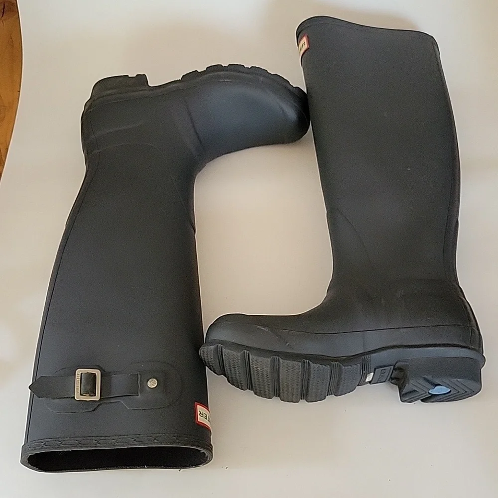 Hunter women's tall gray boots sz 5 Garden Girl Rain Boots Mud Boots
